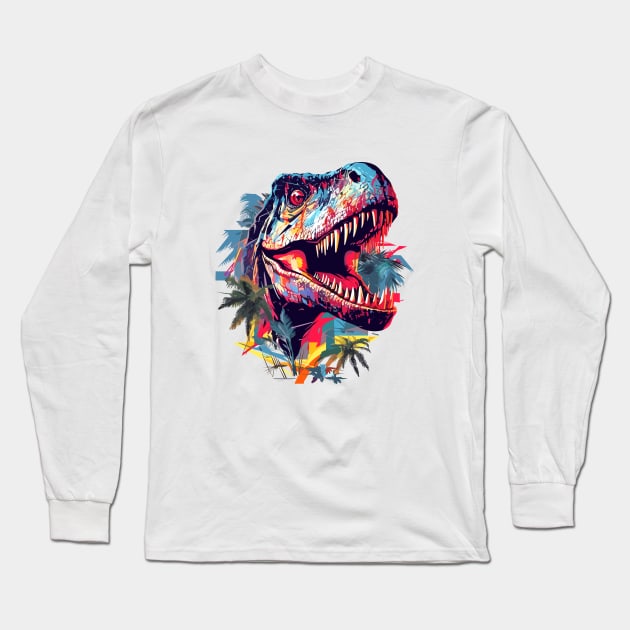 Dinosaur Animal World Wild Creature Beauty Discovery Long Sleeve T-Shirt by Cubebox